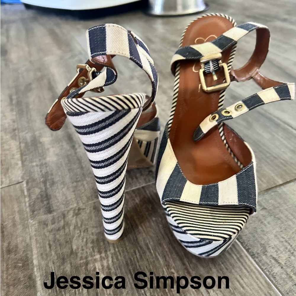 Jessica Simpson Striped Platform Sandals